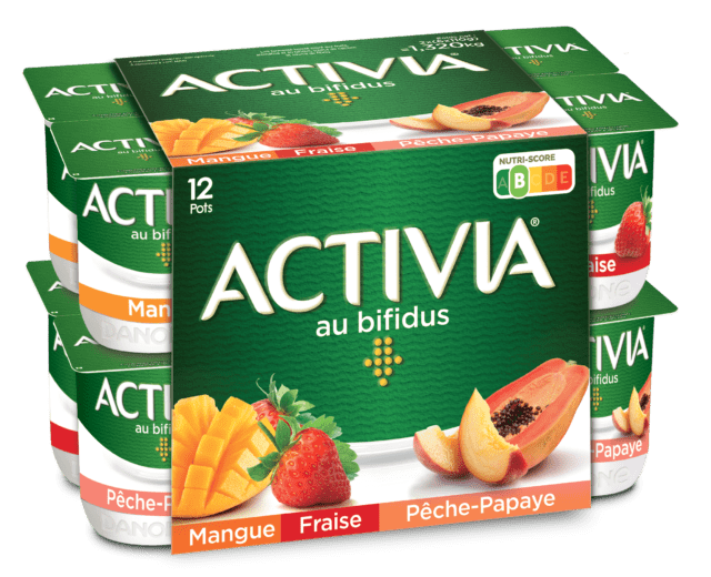 Activia Mangue Fraise Pêche-Papaye