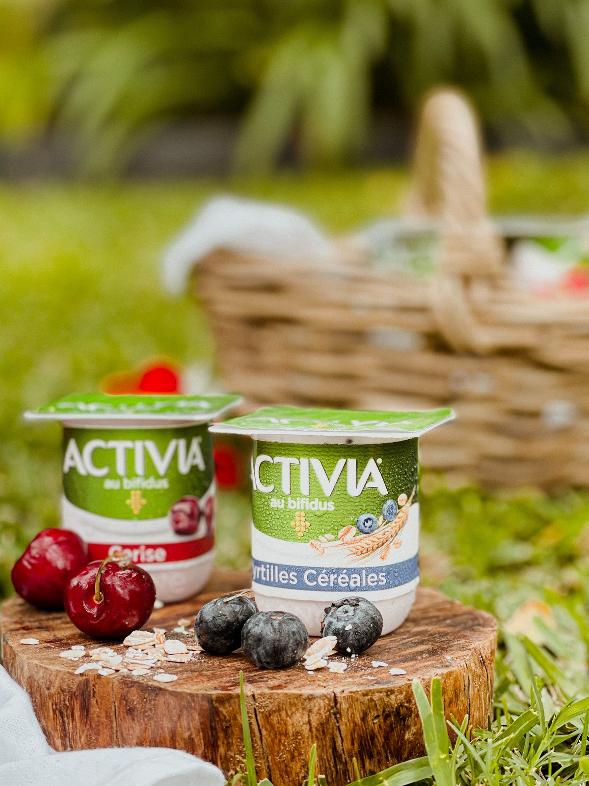 activia myrtille et activia cerise